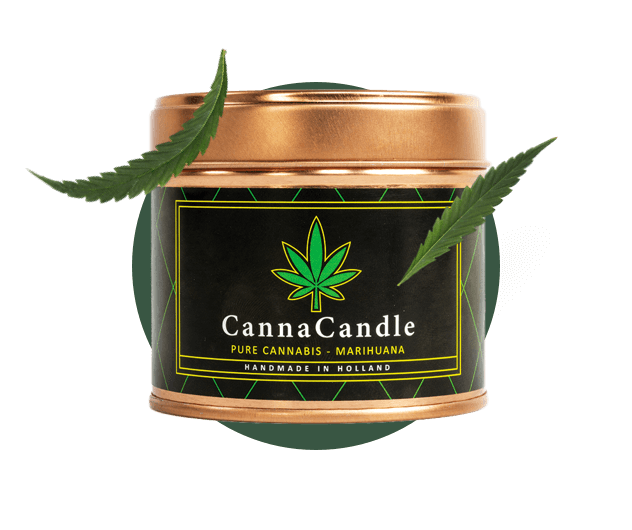 Cannabis candle at hempoilshop.gr