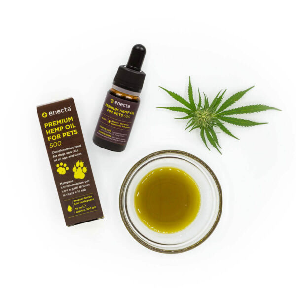 CBD για κατοικίδια enecta 5% - Συσκευασία με μπουκαλάκι και έλαιο