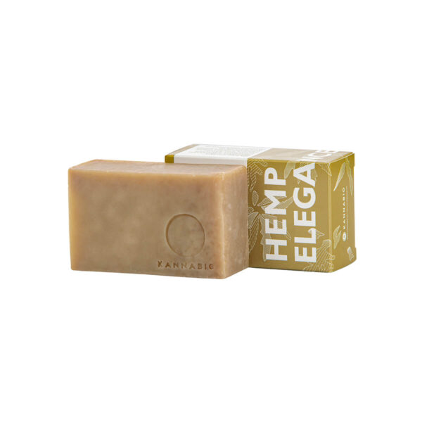 Organic cannabis soap, handmade by Kannabio. Interior and packaging of cannabis soap elegance.