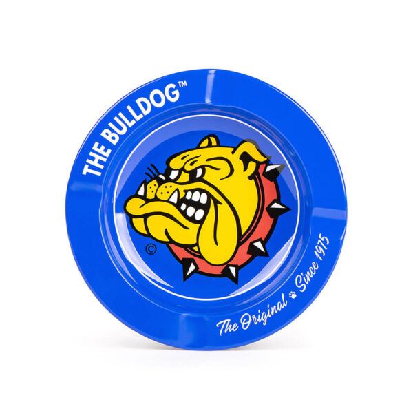 The Bulldog Amsterdam Tin Ashtray in Blue and Black.