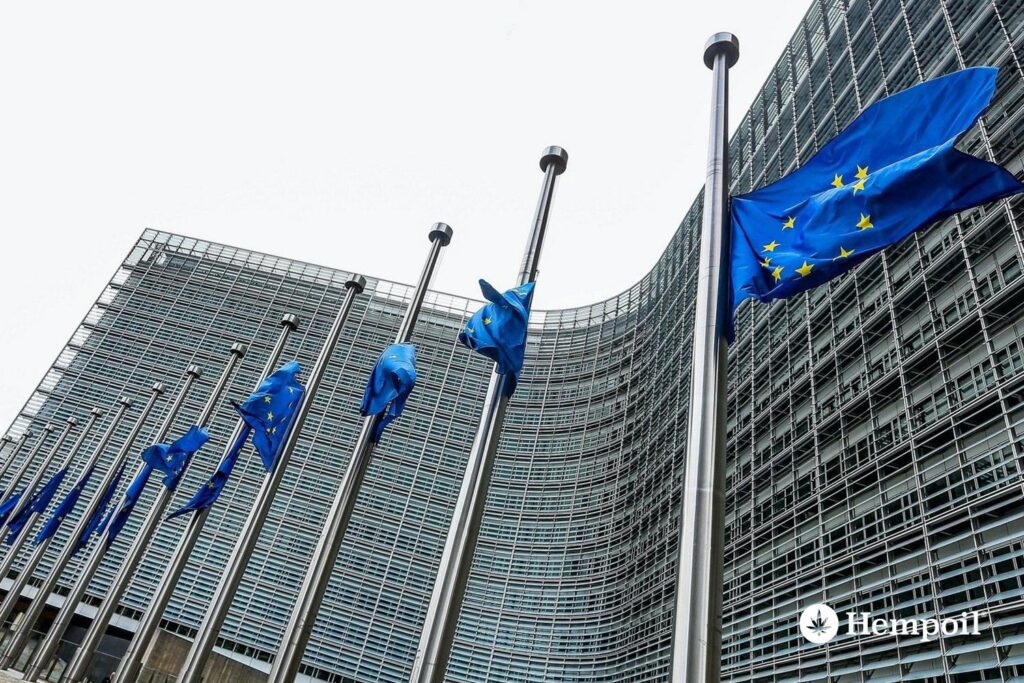 Flags on the Court of Justice of the European Union