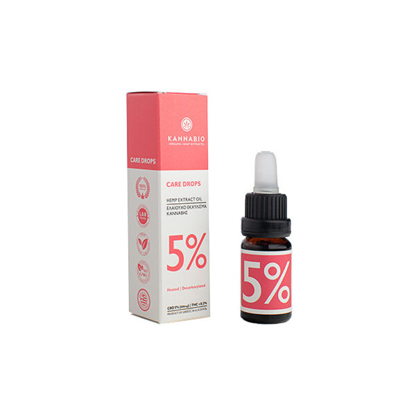 Package of full spectrum CBD Hemp oil of Kannabio 5% 10ml of Greek organic production.