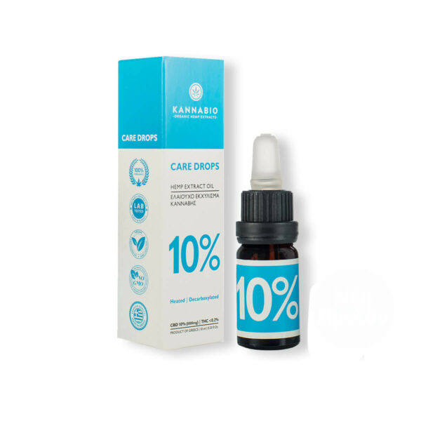 Kannabio Care Drops CBD Full Spectrum Extract 1000mg Bio Cannabidiol in a bottle.