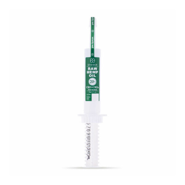 Endoca RAW Hemp Oil Extract Paste 2000mg CBD+CBDa 20% front view tube. Best CBD Europe.