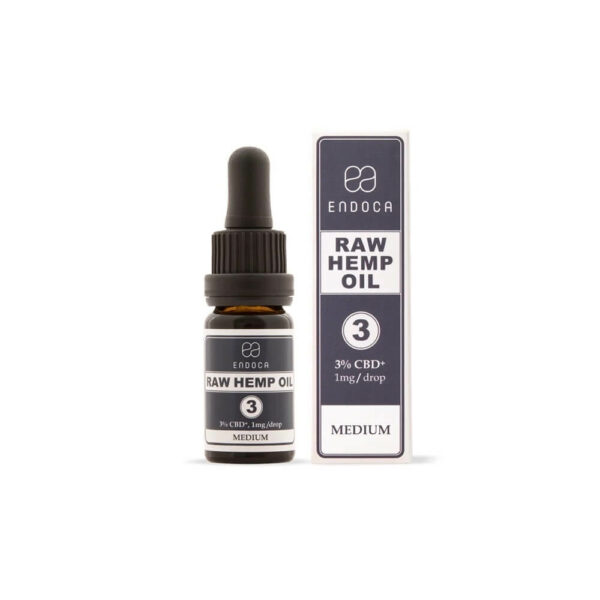 Endoca RAW CBD Oil (Medium) Drops 300mg CBD+CBDa (3%) - 10ml Full Spectrum