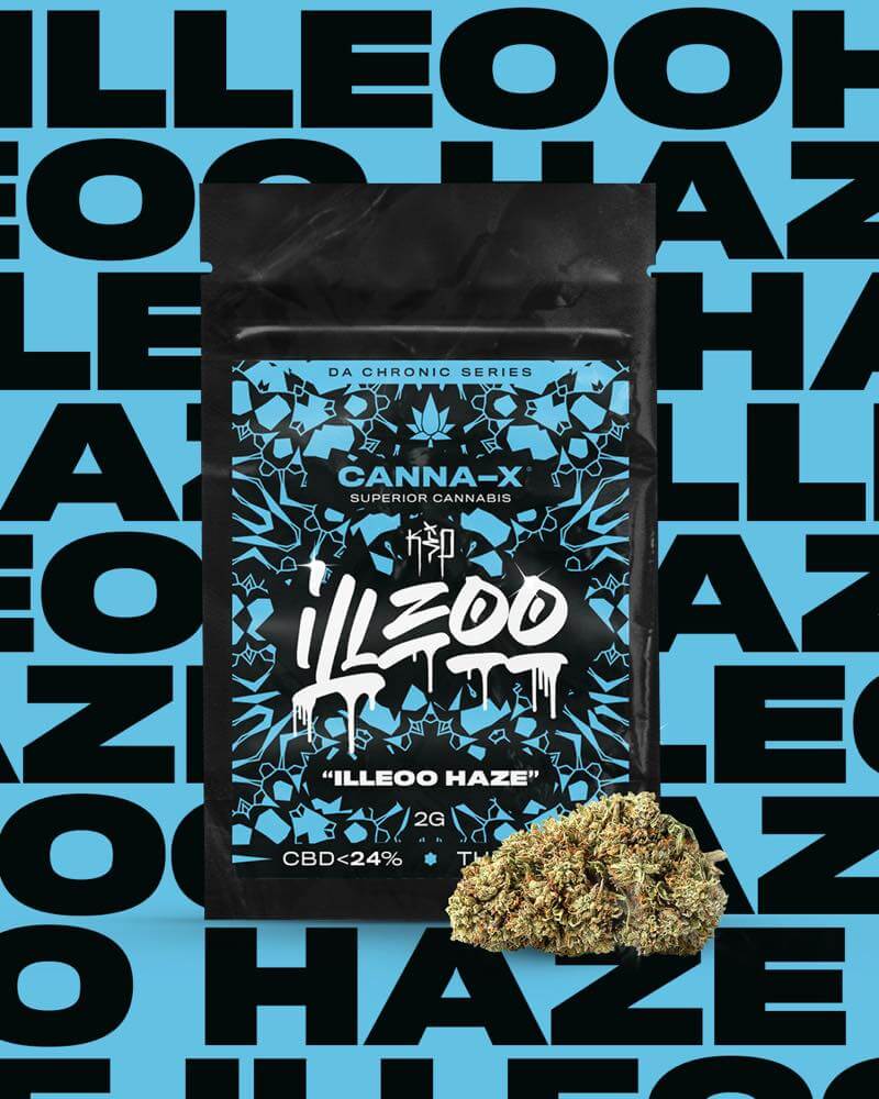 Canna-X iLLEOo “Haze” Da Chronic Series 24% CBD of 2gr. Spain, Trap Music Cobalt, iLLeOo.