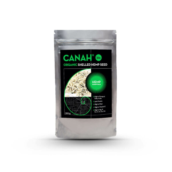 Canah Organic Shelled Hemp Seeds - 500g for a balanced diet. Low price in Spain.