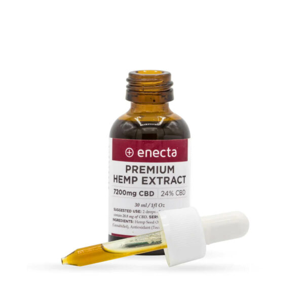 Enecta 24% CBD Cannabis Oil 7200mg 30ml with a dropper.