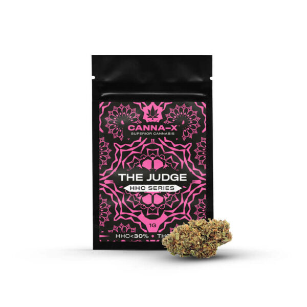 HHC CBD Cannabis Flowers with 30% HHC Hexahydrocannabinol. Strain the Judge, HHC Flowers Europe, retail, Wholesale.