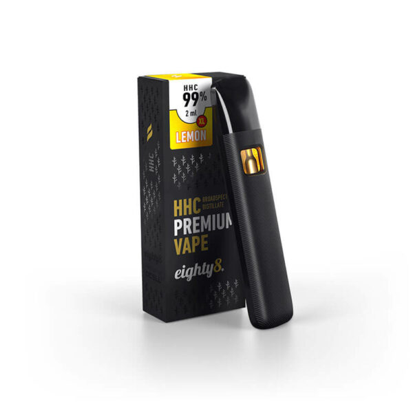 Eighty8 XL Vaporizador Desechable 99% HHC sabor Limón en un Vaporizador CCELL de 2ml. El mejor vape HHC disponible en Europa.