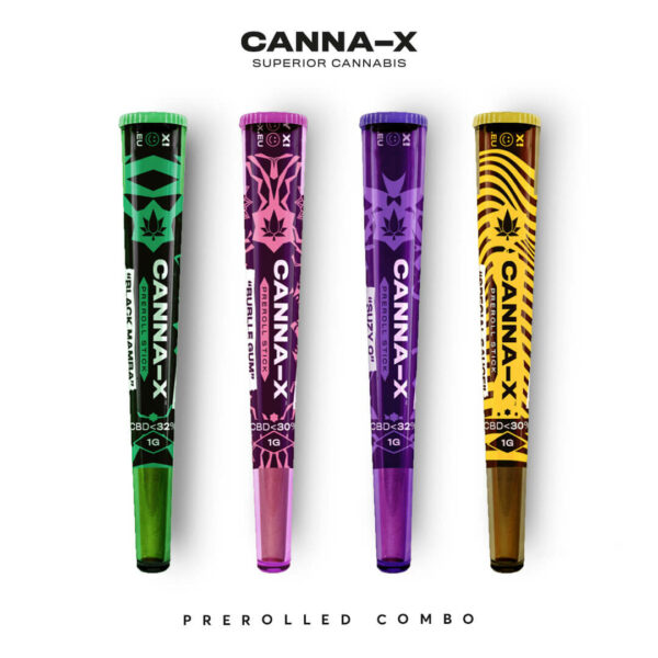 Canna-X preroll Series CBD Combo Joints, ready-made cannabis flower twists. Spain.