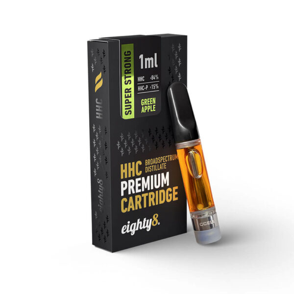 HHC-P Cartridge 84% HHC, 15% HHC-P by Eighty8 for Battery Vapes in many flavors. Pease with 510 thread for CCELL batteries. Top quality at the best price in Greece and Europe.