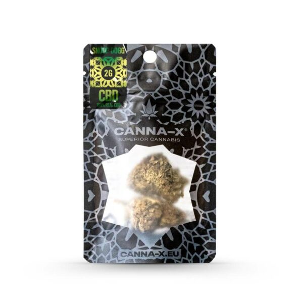 Cannabis CBD flowers in DOY pack packaging from Canna-X. Greece, Europe, Cyprus.