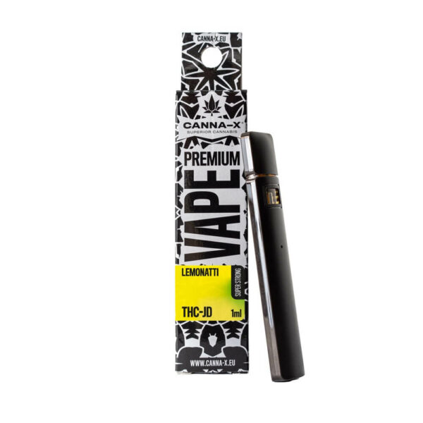 THC-JD Vape (Disposable) 15% THC-JD of Canna-X in many flavors and 1ml size for endless enjoyment. Top quality THC-JD e-cigarette at the best price in Greece and Europe. Exclusively at Hempoil®